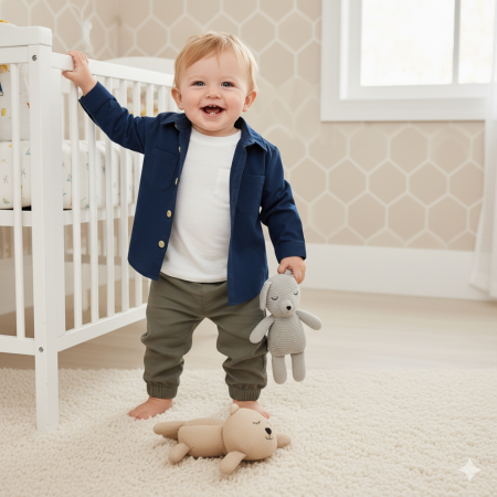 من Kiabi طقم بيبي ولادي 3 قطع