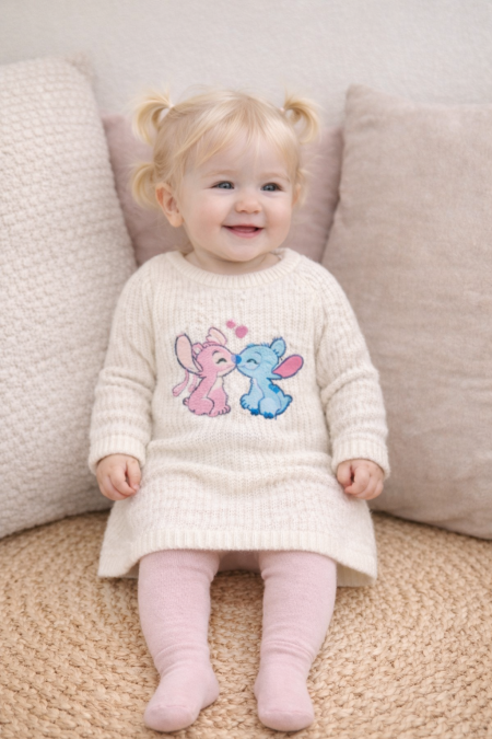 فستان صوف بيبي Stitch  مع كيلون (هيلاهوب)