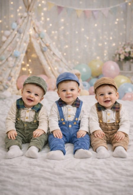 طقم افرهول بيبي ولادي مع بلوزة قبة قميص وطاقية