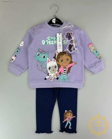 طقم ربيعي/ خريفي مع نظارة شمسية