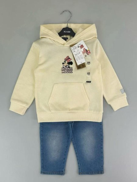 طقم ميني ماوس قطن هودي بناتي