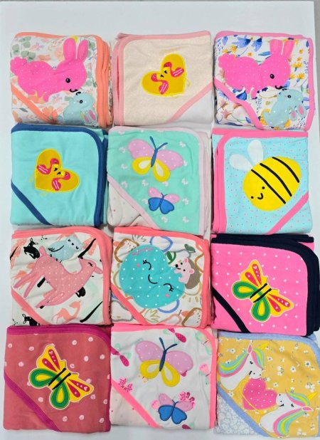 كوفلية قطن 100% طبقتين (دبل فيس) بناتي