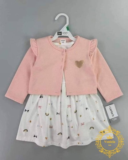 فستان Carter's نص كم قصير مع جاكيت