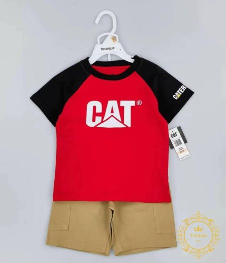 طقم Caterpillar بلوزة قطن وشورت كتان