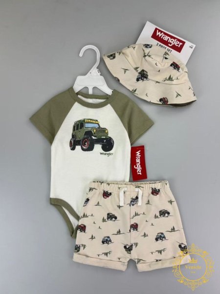 طقم بيبي Wrangler شورت 3 قطع ولادي