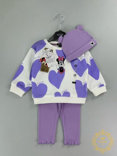 طقم بيبي بناتي مع طاقية