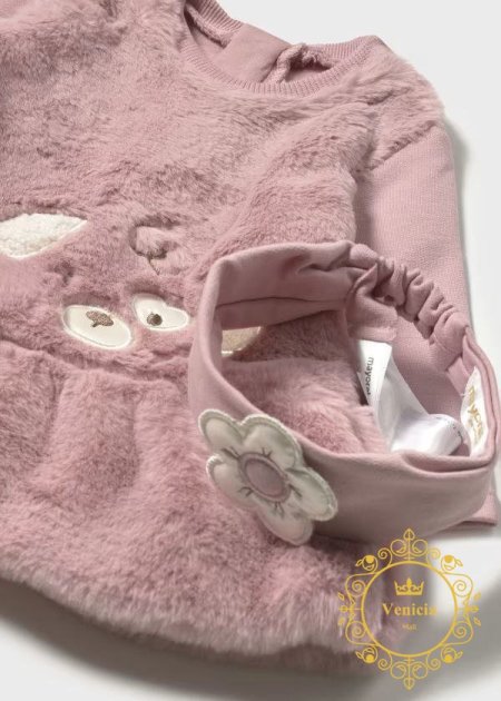 من mayoral فستان بيبي فرو مع بندانة